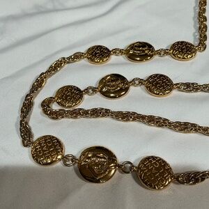 Chanel Vintage Mademoiselle station gold necklace